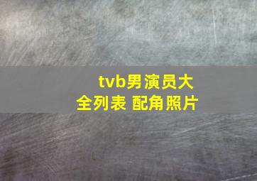 tvb男演员大全列表 配角照片